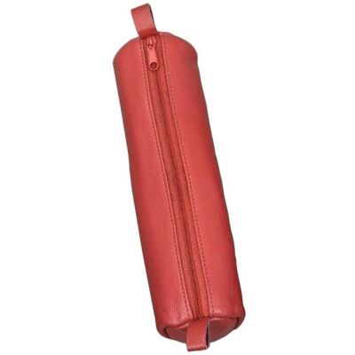 Alassio Leder-Stiftemäppchen - Rot, 21x6cm - Rundform Alassio Leder-Stiftemäppchen - Rot, 21x6cm - Rundform