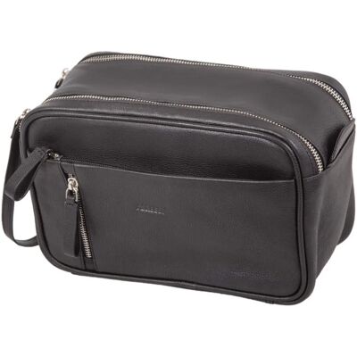 Alassio Salina Sac à Cosmétiques en Cuir - Grand, Noir, Élégant Alassio Salina Sac à Cosmétiques en Cuir - Grand, Noir, Élégant