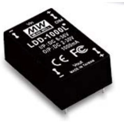MEAN WELL LDD-1000L LED-driver - Konstant strøm 6-36V, 52W MEAN WELL LDD-1000L LED-driver - Konstant strøm 6-36V, 52W