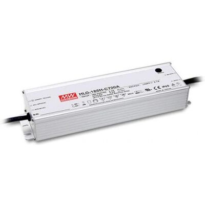 Mean Well HLG-185H-C700A LED Driver - 200W, IP65, 90-305V, 700mA Mean Well HLG-185H-C700A LED Driver - 200W, IP65, 90-305V, 700mA