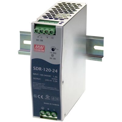 Alimentation Mean Well SDR-120-12 - 12V 10A Rail DIN - Publicité Alimentation Mean Well SDR-120-12 - 12V 10A Rail DIN - Publicité