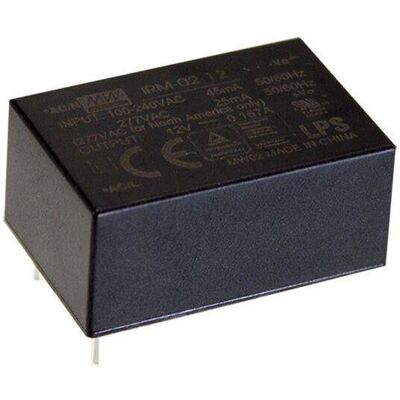 Mean Well IRM-02-3.3 Power Supply - Small 2W Black Mean Well IRM-02-3.3 Power Supply - Small 2W Black
