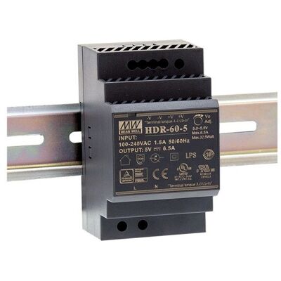 Alimentatore Mean Well HDR-60-24 - Alimentazione per guida DIN Alimentatore Mean Well HDR-60-24 - Alimentazione per guida DIN