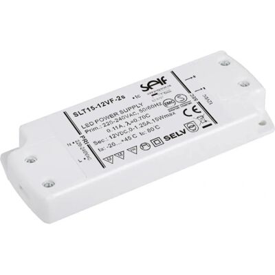 Self Electronics SLT15-12VF-2S LED Transformator - Kompakt 15W, 12V, SELV Self Electronics SLT15-12VF-2S LED Transformator - Kompakt 15W, 12V, SELV