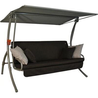 ANGERER - Hollywoodschaukel Drift Smart - Champagnerrahmen - Kaffee Polster - Garten Schaukel ANGERER - Hollywoodschaukel Drift Smart - Champagnerrahmen - Kaffee Polster - Garten Schaukel