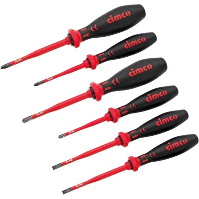 Cimco 117852 Juego de 6 destornilladores aislados VDE compactos Cimco 117852 Juego de 6 destornilladores aislados VDE compactos