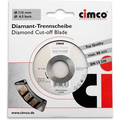 Cimco - 208710 - 125mm - 22.2mm - Diamond cutoff wheel Cimco - 208710 - 125mm - 22.2mm - Diamond cutoff wheel