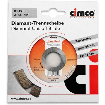 Cimco 208752 Winkelschleifer Zubehör - Diamanttrennscheibe Cimco 208752 Winkelschleifer Zubehör - Diamanttrennscheibe