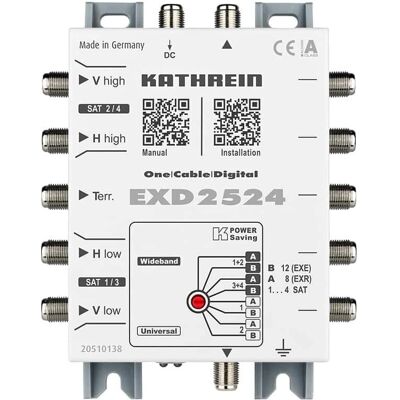 Kathrein EXD 2524 - Commutateur satellite en cascade pour 5 entrées - Publicité Kathrein EXD 2524 - Commutateur satellite en cascade pour 5 entrées - Publicité