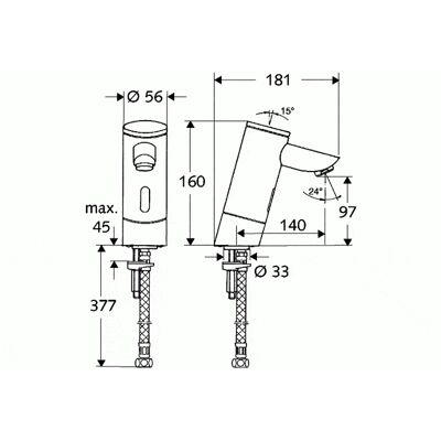 Schell Puris Elektronische Waschtisch-Armatur - Infrarot, Batterie, 140mm Auslauf Schell Puris Elektronische Waschtisch-Armatur - Infrarot, Batterie, 140mm Auslauf