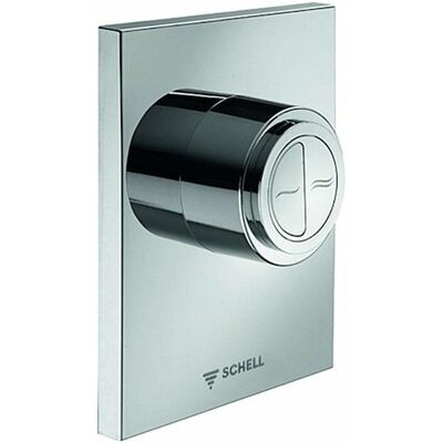 Placă de spălat WC Schell Eco - Rezistentă la vandalism, Dublă spălare, Cromată Placă de spălat WC Schell Eco - Rezistentă la vandalism, Dublă spălare, Cromată