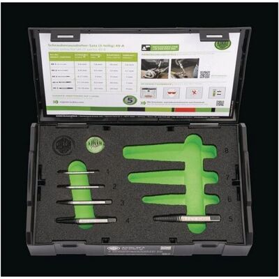 Set di estrattori di viti KUKKO 49-A - 5 pezzi per filettature M3-M18 Set di estrattori di viti KUKKO 49-A - 5 pezzi per filettature M3-M18