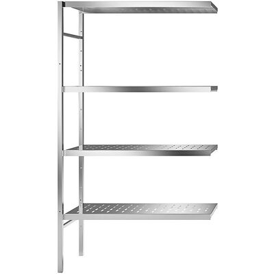 Estantería Esquinera de Acero Inoxidable Kaiserkraft - 4 Baldas Perforadas - 940x440mm Estantería Esquinera de Acero Inoxidable Kaiserkraft - 4 Baldas Perforadas - 940x440mm