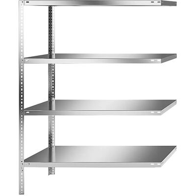 Estantería de acero inoxidable Kaiserkraft - 1500mm alto, 1100x600mm - Almacenamiento higiénico Estantería de acero inoxidable Kaiserkraft - 1500mm alto, 1100x600mm - Almacenamiento higiénico