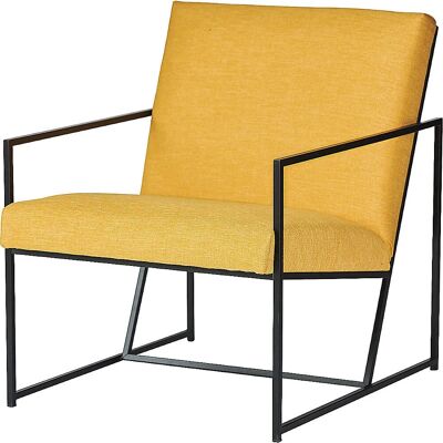 Kaiserkraft Style Sessel - Schwarzer Rahmen, Gelbes Polster - Loungesessel Kaiserkraft Style Sessel - Schwarzer Rahmen, Gelbes Polster - Loungesessel