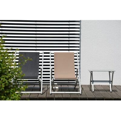 Sedia a sdraio Rimini di Jan Kurtz - Alluminio, Nera, Schienale regolabile Sedia a sdraio Rimini di Jan Kurtz - Alluminio, Nera, Schienale regolabile