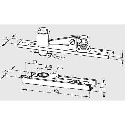 Dormakaba - Zapfenbänder 8066 - Verstellbarer Bolzen bis 16 mm Kammermaß - Nadellager - Door closer Dormakaba - Zapfenbänder 8066 - Verstellbarer Bolzen bis 16 mm Kammermaß - Nadellager - Door closer