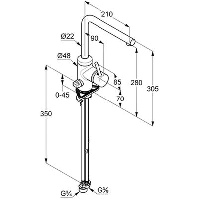 Robinet de Cuisine Kludi L-INE - Orientable, Avec Raccordements - Publicité Robinet de Cuisine Kludi L-INE - Orientable, Avec Raccordements - Publicité