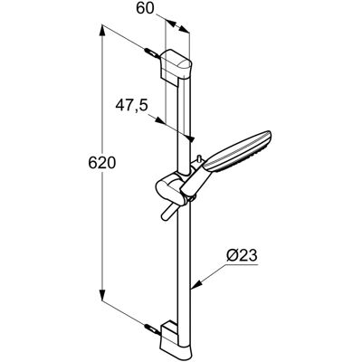 Kludi Freshline Dusch-Set - 3 Strahlarten, 600mm, Chrom Kludi Freshline Dusch-Set - 3 Strahlarten, 600mm, Chrom