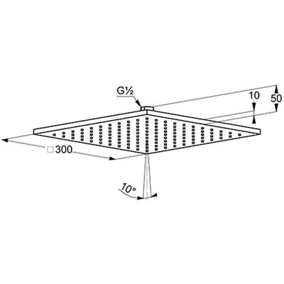 Testa doccia Kludi A-QA - 300 x 300 mm, Cromato, Pulizia rapida del calcare Testa doccia Kludi A-QA - 300 x 300 mm, Cromato, Pulizia rapida del calcare
