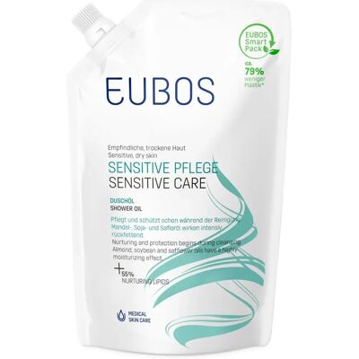 Eubos Huile Douche Sensitive - Soin Peau Sensible - 400ml - Publicité Eubos Huile Douche Sensitive - Soin Peau Sensible - 400ml - Publicité