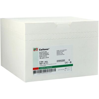 Lohmann & Rauscher Sterile Cellona Synthetikwatte - 10cm x 3m - Pack von 8 Lohmann & Rauscher Sterile Cellona Synthetikwatte - 10cm x 3m - Pack von 8
