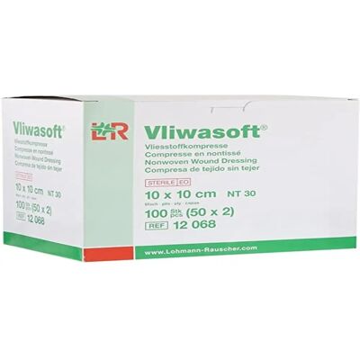Compresses stériles Vlies Lohmann & Rauscher - 10x10 cm Premiers Secours - Publicité Compresses stériles Vlies Lohmann & Rauscher - 10x10 cm Premiers Secours - Publicité