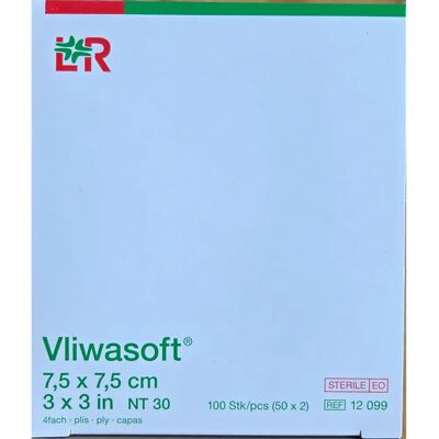 Lohmann & Rauscher Vliwasoft Steriele Voorgevormde Scheurkompressen 7,5x7,5cm Lohmann & Rauscher Vliwasoft Steriele Voorgevormde Scheurkompressen 7,5x7,5cm
