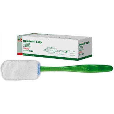 Lohmann & Rauscher Debrisoft Lolly 15,5cm x 1,9cm - Outil de débridement - Publicité Lohmann & Rauscher Debrisoft Lolly 15,5cm x 1,9cm - Outil de débridement - Publicité