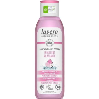 Lavera Indulgent gel douche nourrissant au parfum de rose (250ml) - Publicité Lavera Indulgent gel douche nourrissant au parfum de rose (250ml) - Publicité