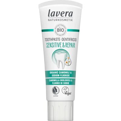 Dentifrice réparateur lavera Sensitive - Camomille & Fluoride - 75ml Dentifrice réparateur lavera Sensitive - Camomille & Fluoride - 75ml