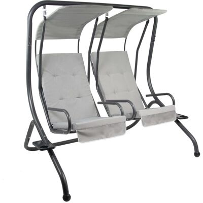 BELLAVISTA - Hollywoodschaukel 2-Sitzer - Grau - 2-Sitzer - Garden Swing BELLAVISTA - Hollywoodschaukel 2-Sitzer - Grau - 2-Sitzer - Garden Swing