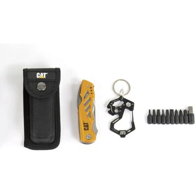 Caterpillar CT240364 Multifunktionales Taschenmesser - Multi-Tool, Schlüsselanhänger, Scheide Caterpillar CT240364 Multifunktionales Taschenmesser - Multi-Tool, Schlüsselanhänger, Scheide