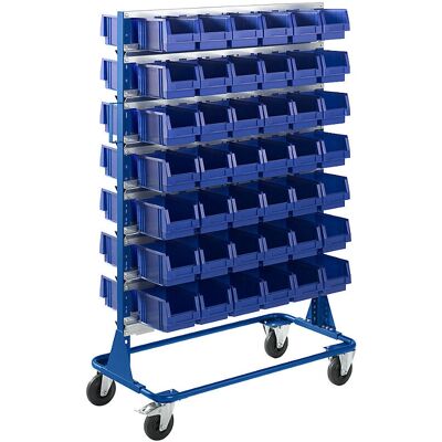 Estantería móvil Kaiserkraft - 84 cajas - Blanco, gris, azul, rojo Estantería móvil Kaiserkraft - 84 cajas - Blanco, gris, azul, rojo