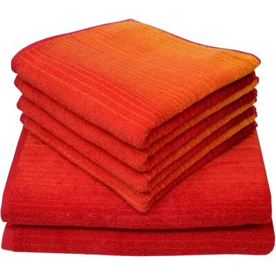 Dyckhoff Rote Farbverlauf Handtuch-Set - 6 Stück Dyckhoff Rote Farbverlauf Handtuch-Set - 6 Stück