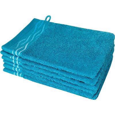 DYCKHOFF - Wave - petrol - 16x21 cm - Waschhandschuh DYCKHOFF - Wave - petrol - 16x21 cm - Waschhandschuh