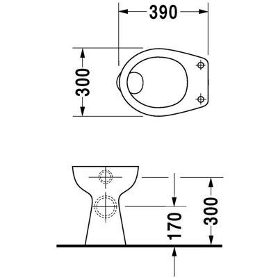 Duravit Bambi Weiß Stand-WC - Hygienischer offener Spülrand - 390mm Duravit Bambi Weiß Stand-WC - Hygienischer offener Spülrand - 390mm