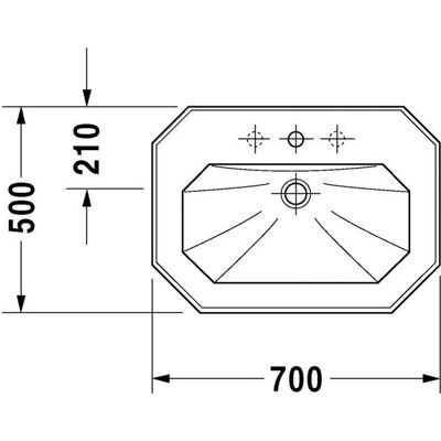 Duravit 1930 Wand-Waschtisch - 700mm Weiß Duravit 1930 Wand-Waschtisch - 700mm Weiß