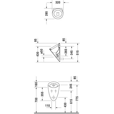 Duravit Starck 1 Væg-Urinal - WonderGliss Hygiejnisk Duravit Starck 1 Væg-Urinal - WonderGliss Hygiejnisk