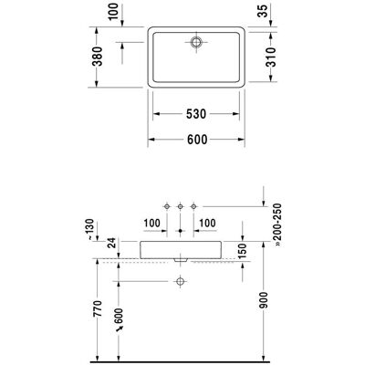 Duravit Vero Aufsatzbecken 600 mm Weiß Hochglanz Duravit Vero Aufsatzbecken 600 mm Weiß Hochglanz