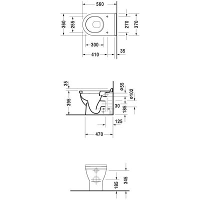 Duravit Starck 3 56cm Weiße WC - Toilet Duravit Starck 3 56cm Weiße WC - Toilet