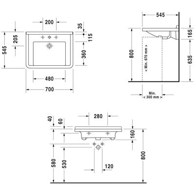 Vas de toaletă Vital Starck 3 Duravit - Montaj pe perete, 700x545mm, Alb Vas de toaletă Vital Starck 3 Duravit - Montaj pe perete, 700x545mm, Alb