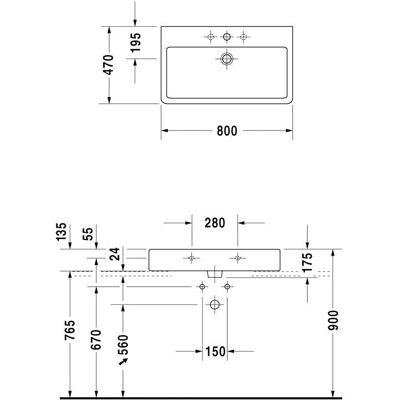 Duravit Vero Waschtisch 800mm Weiß - Waschtisch Duravit Vero Waschtisch 800mm Weiß - Waschtisch