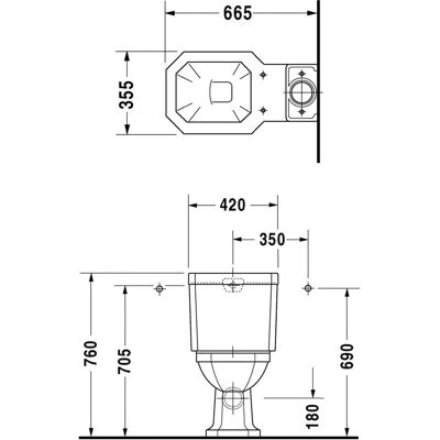 Duravit Model 1930 Skyllebeholder - Hvid Duravit Model 1930 Skyllebeholder - Hvid