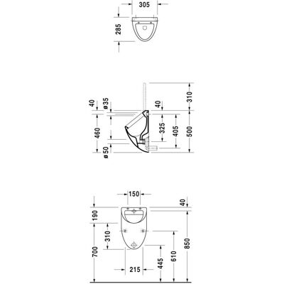 Duravit Urinal Weiß - Modell 0823350000 - Wandmontiert, Hintereingang Duravit Urinal Weiß - Modell 0823350000 - Wandmontiert, Hintereingang