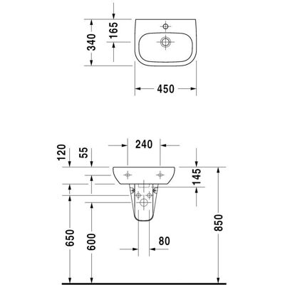 Duravit D-Code Handwaschbecken Weiß Hochglanz - Waschbecken Duravit D-Code Handwaschbecken Weiß Hochglanz - Waschbecken