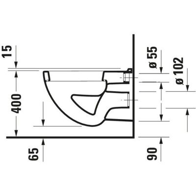 Duravit D-Code Wand-WC - Weiß Hochglanz - 355x540mm Duravit D-Code Wand-WC - Weiß Hochglanz - 355x540mm