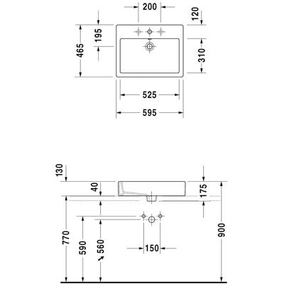 Vas de sus Vero 60cm Duravit - Vas de montare pe suprafață Vas de sus Vero 60cm Duravit - Vas de montare pe suprafață