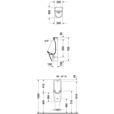 Duravit Starck 3 Urinal Weiß Hochglanz - Wand-WC ohne Fliege Duravit Starck 3 Urinal Weiß Hochglanz - Wand-WC ohne Fliege