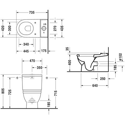 Duravit Starck 3 WC - Weiß, 74cm, Ovalform Duravit Starck 3 WC - Weiß, 74cm, Ovalform